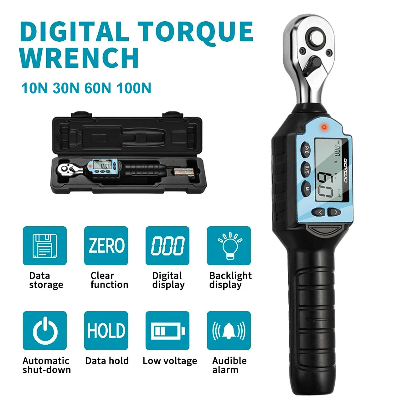 Torque Wrench Digital - 1/2 3/8 1/4 dijital önceden ayarlanmış