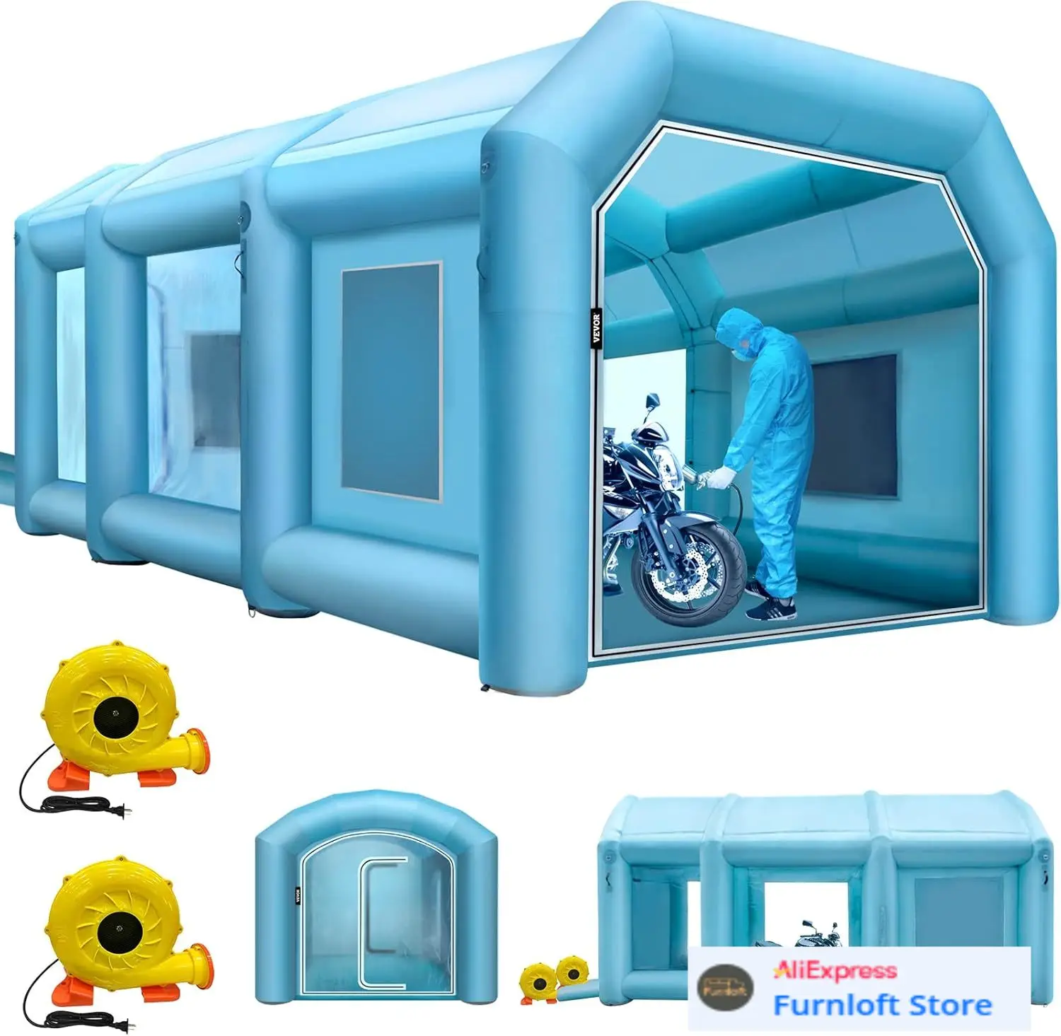 Inflatable Paint Booth - Şişirilebilir Boya Kabini, 29.5x19.7x13 ft Boya
