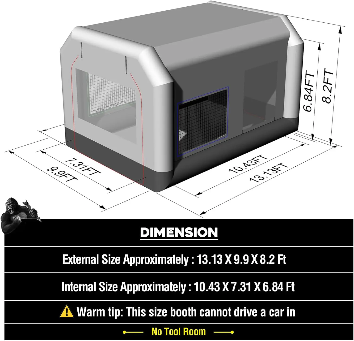 13x10x8Ft Şişme Boya Kabini Ça - Inflatable Paint Booth incelemesi ve fiyatı